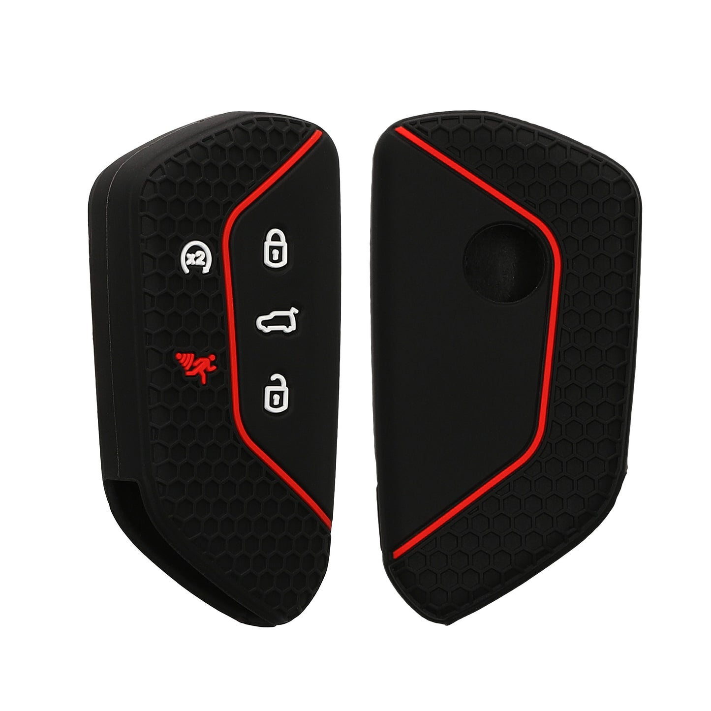 kwmobile Car Key Protection Case Compatible with VW Golf 8 5-Button Seat Leon MK4 Tarraco Atec Case - Silicone Key Cover
