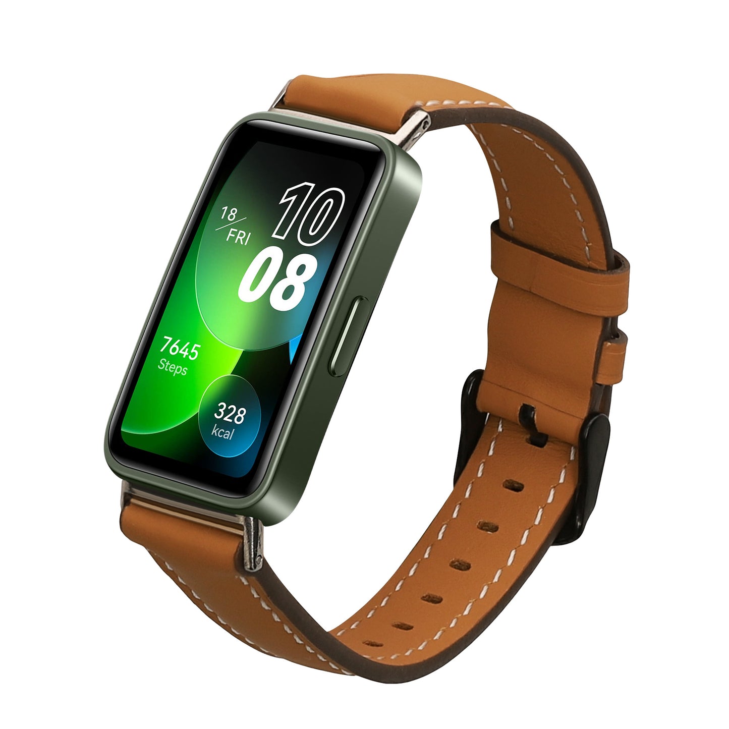 kwmobile Genuine Leather Watch Strap for Huawei Band 10 / 9 / 8 Wristband Replacement Strap for Fitness Tracker Replacement Band Smartwatch