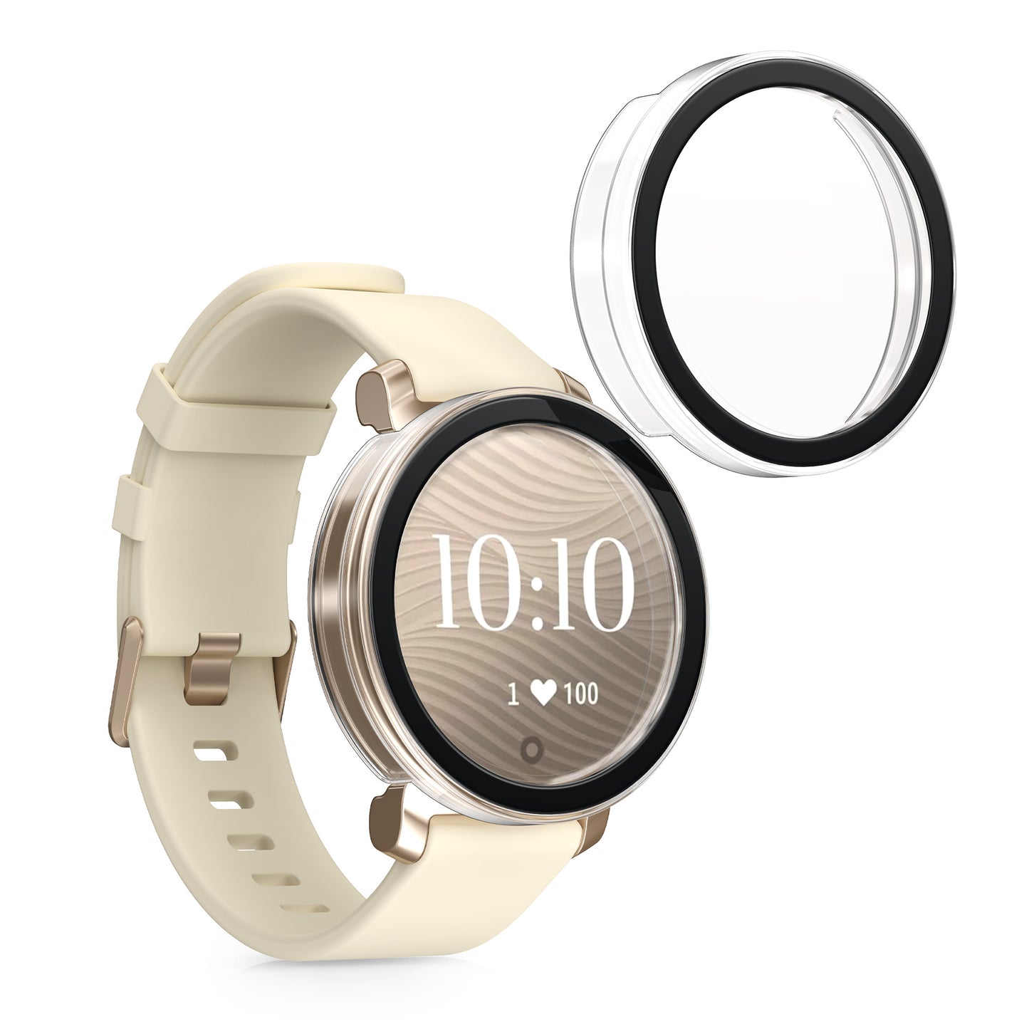 kwmobile Glass Case for Garmin Lily 2 Protective Cover Fullbody Fitness Tracker Case Set