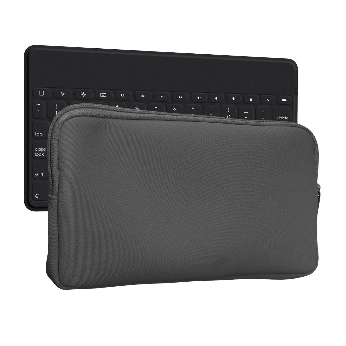 kwmobile Bluetooth Keyboard Cover compatible with Logitech KEYS-TO-GO Case - Nylon Protective Cover for Keyboard - Nylon Bag with Zipper - Dark Grey