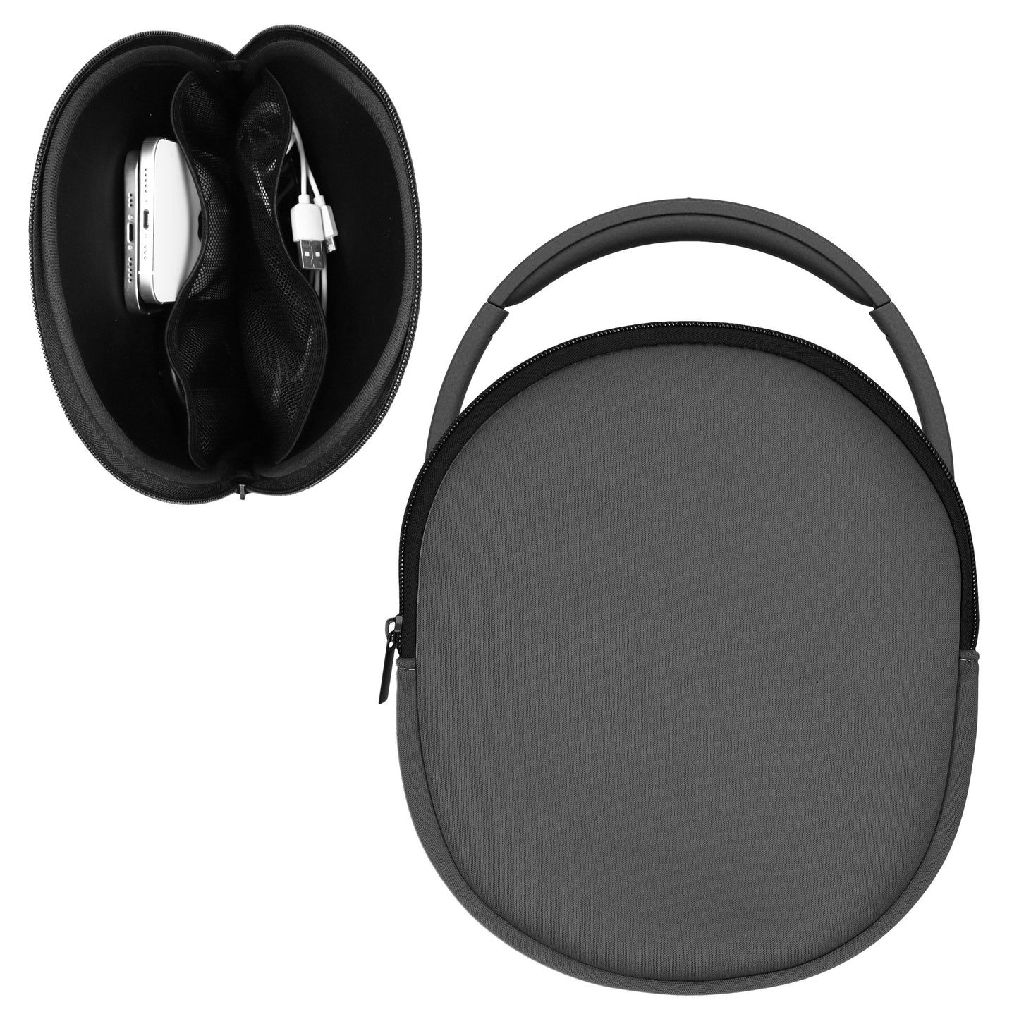 kwmobile Case Compatible with DOQAUS / H390 / WH-CH520 / WH-CH510 / Evolve 2 75 Bag - Protective Headset Cover with Inner Pockets