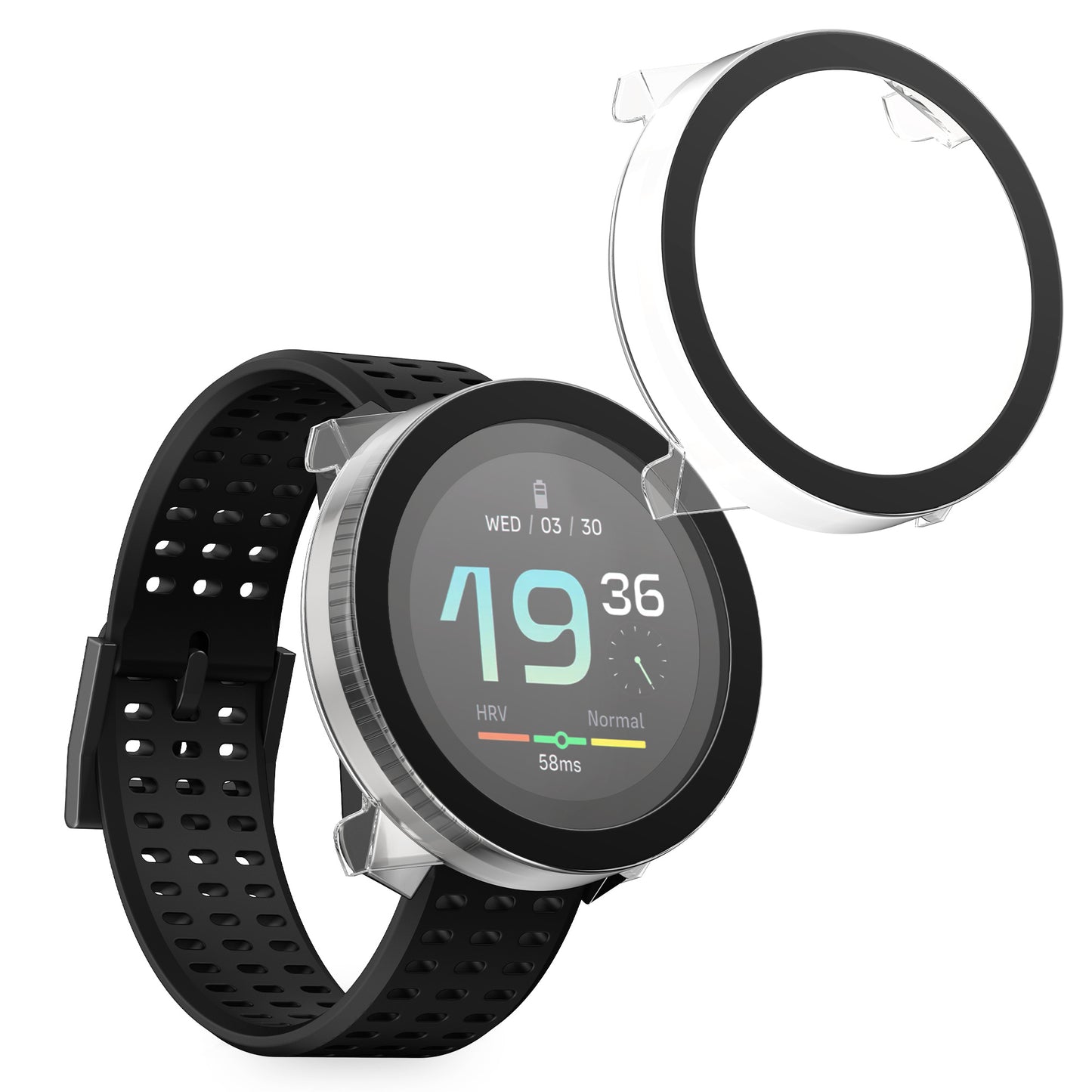 kwmobile Glass Case for Suunto Race S Protective Cover Fullbody Fitness Tracker Case Set
