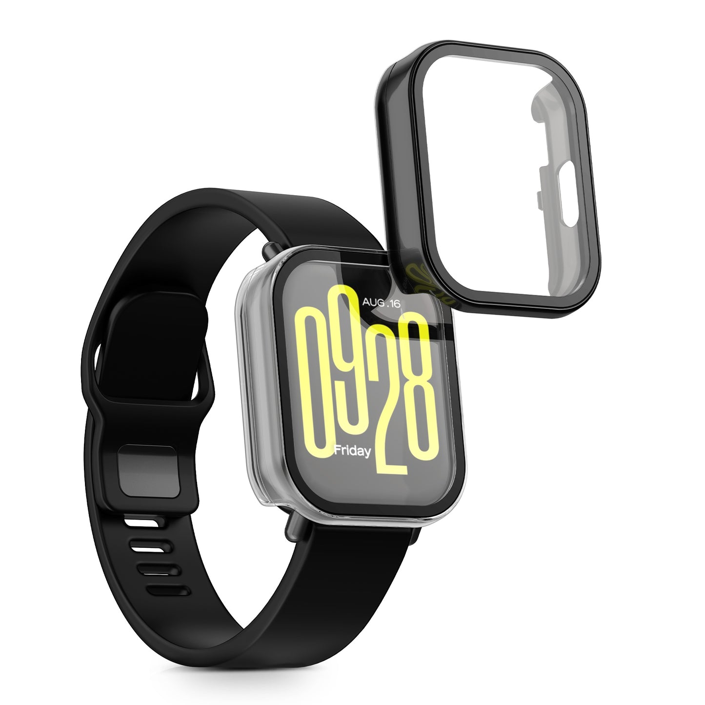 kwmobile Glass Case for Xiaomi Redmi Watch 5 Active Protective Full-body Fitness Tracker Case Set