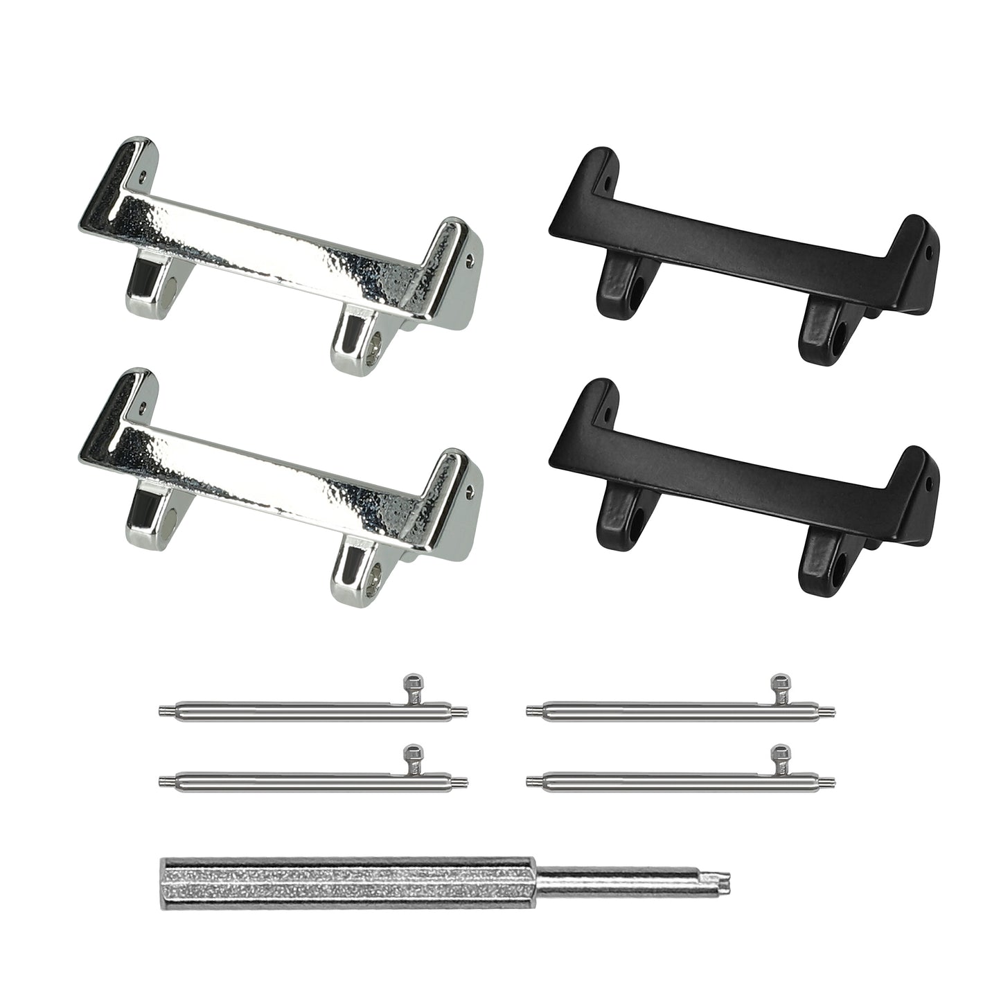 kwmobile Metal Adapter with 22mm Band Width Compatible with Amazfit T-Rex 3 Watch Strap Smartwatch Band Connector Adapter Set