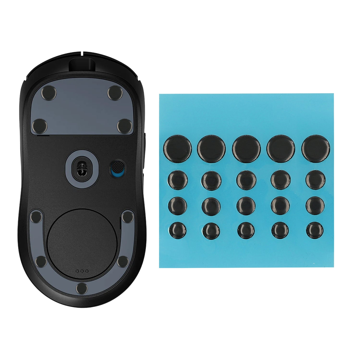 kwmobile Mouse Feet Stickers for Universal Gaming Mouse Gliders - PTFE Mouse Replacement Gliders - 4 Different Sizes 6mm 6.5mm 7mm 10mm
