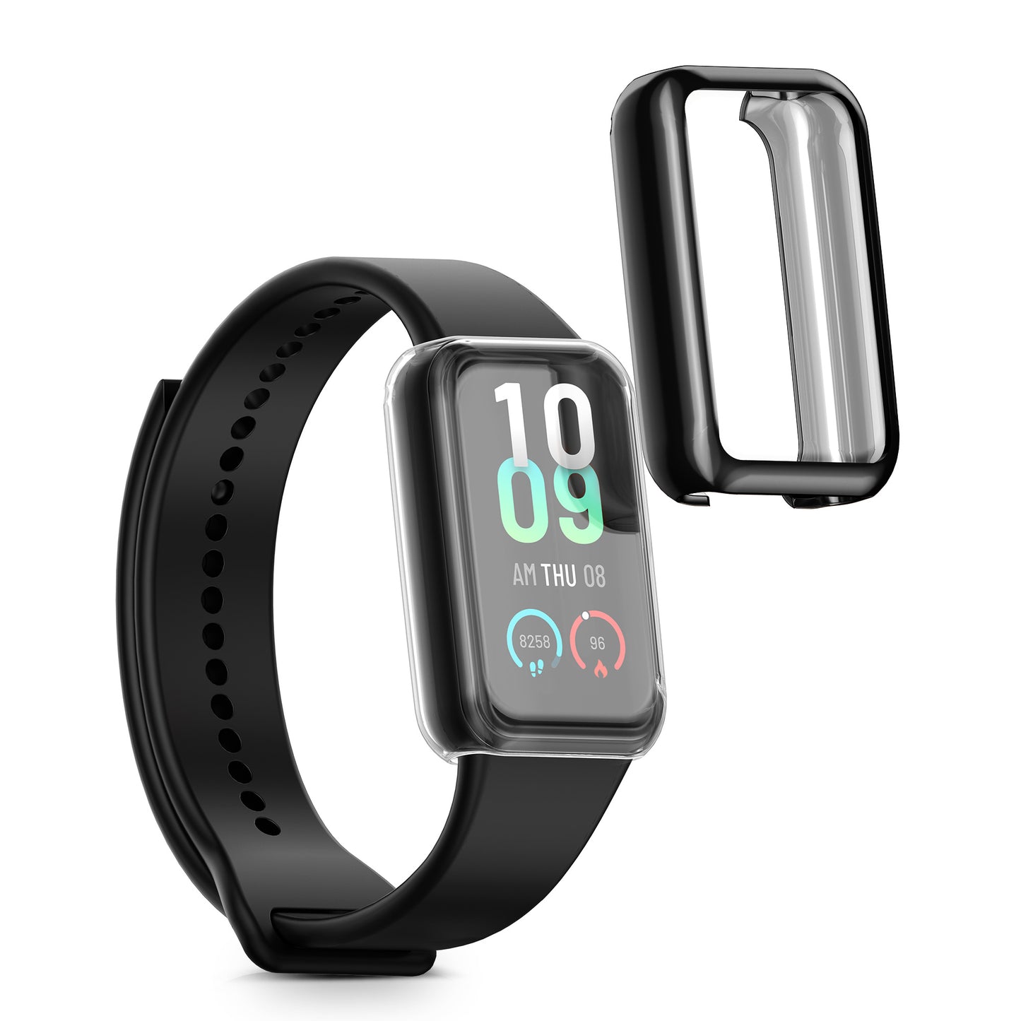 kwmobile Silicone Case for Amazfit Band 7 Protective Cover Full Body Display Cover Set