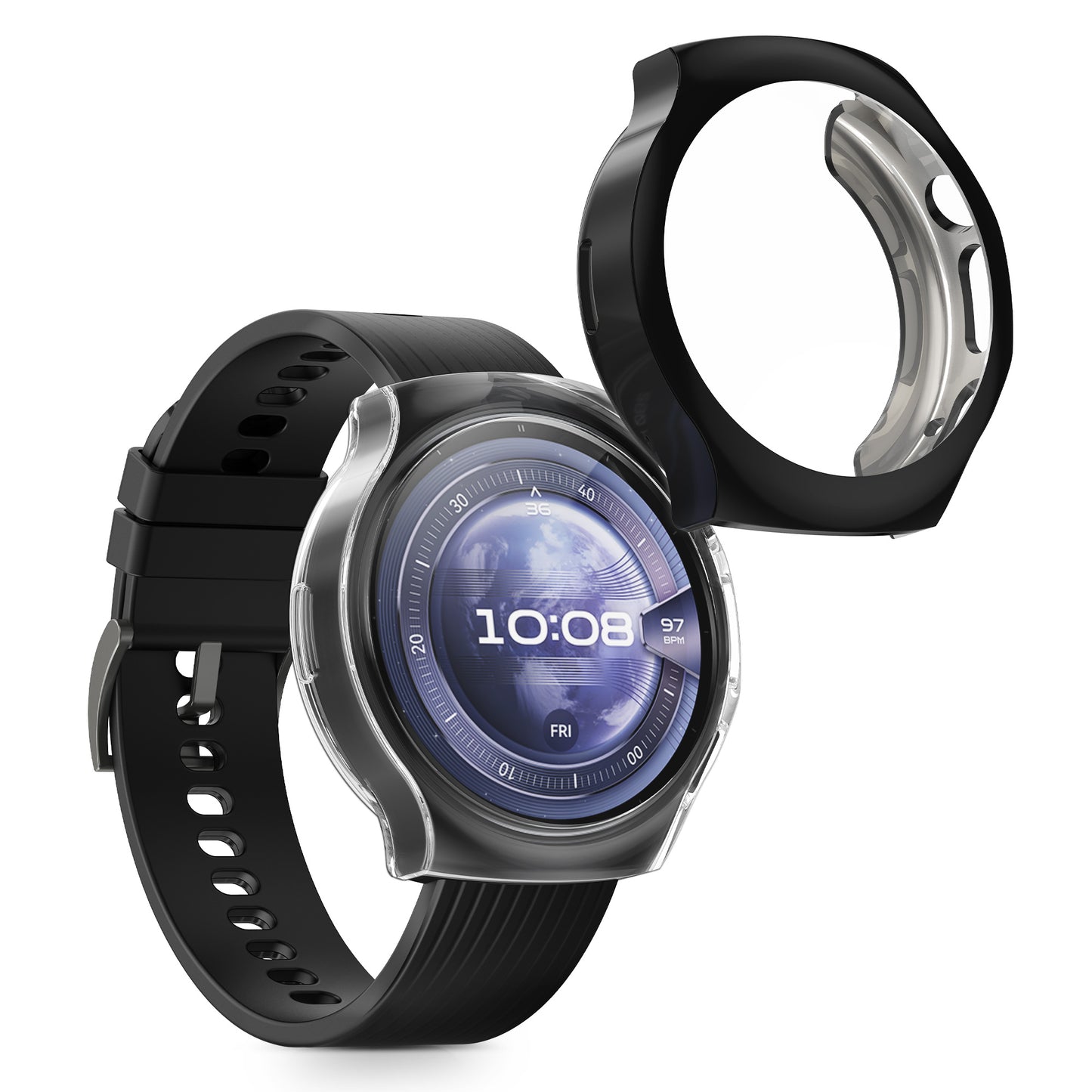 kwmobile Silicone Case for Huawei Watch 5 46mm Protective Cover Full Body Display Cover Set