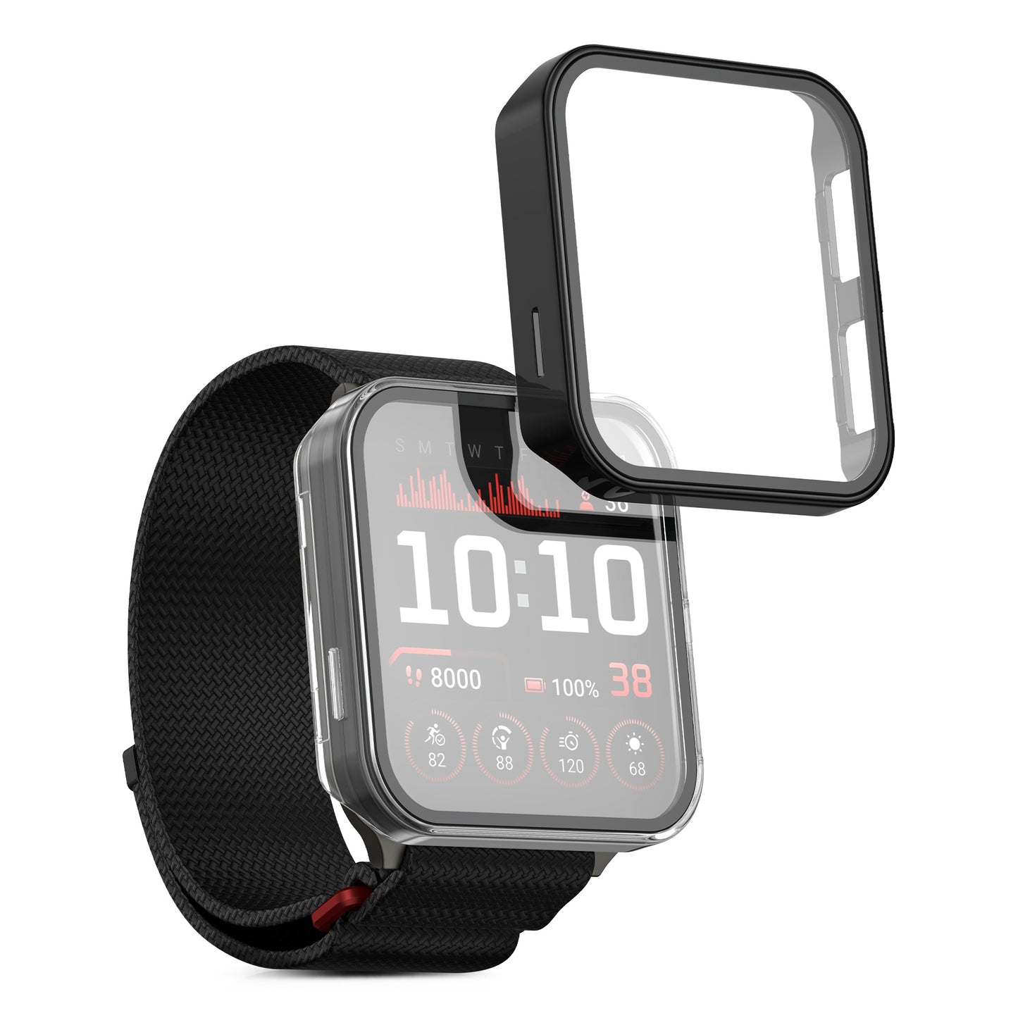 kwmobile Glass Case for Garmin Venu X1 Protective Cover Fullbody Fitness Tracker Case Set