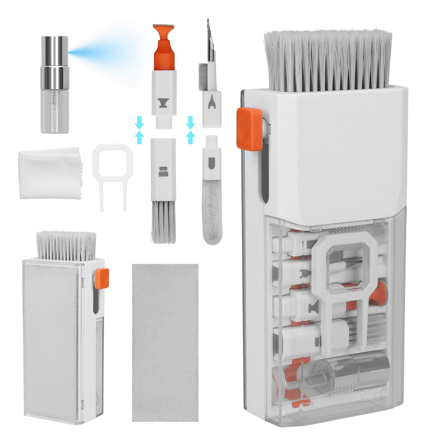 kwmobile 8-in-1 Keyboard Cleaning Kit with Brush Cleaning Pen Cleaning Kit for Headphones Cell Phone Laptop Camera Earbuds PC Accessories Gaming Gadgets Tech Accessories