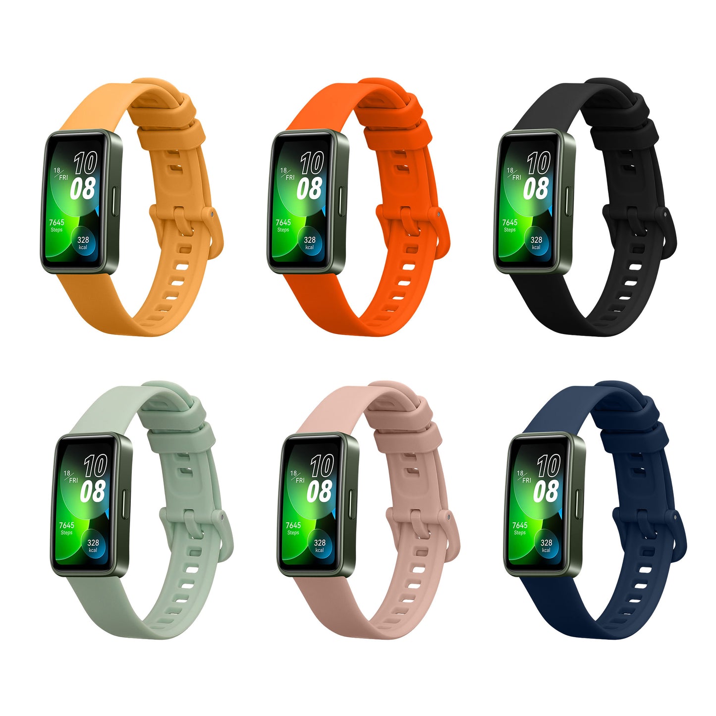 kwmobile Sports Bracelet compatible with Huawei Band 10 / 9 / 8 Strap - Large Set Smartwatch Strap