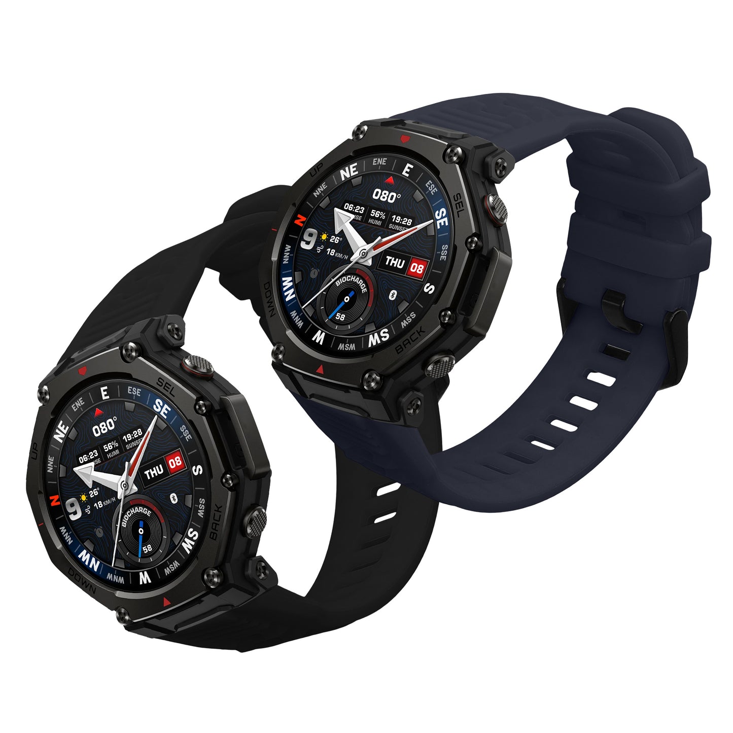 kwmobile Watch Strap for Amazfit T-Rex3 Pro 48mm Strap Fitness Tracker Band Set Replacement Strap Smartwatch