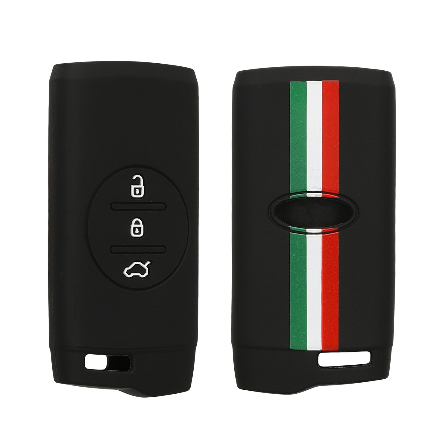kwmobile Car Key Cover compatible with Fiat 600 600e Hybrid Grande Panda Doblo K9 III Case - Key Fob Cover Italy Stripes