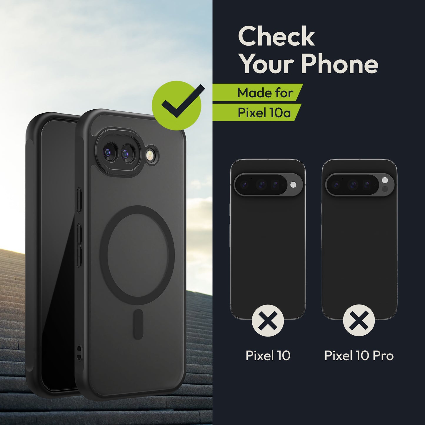 Oakshield Case for Google Pixel 10a, Magnetic Phone Case, Semi-Transparent Protective Cover, Shockproof with Camera Protection, With Glass Film Case