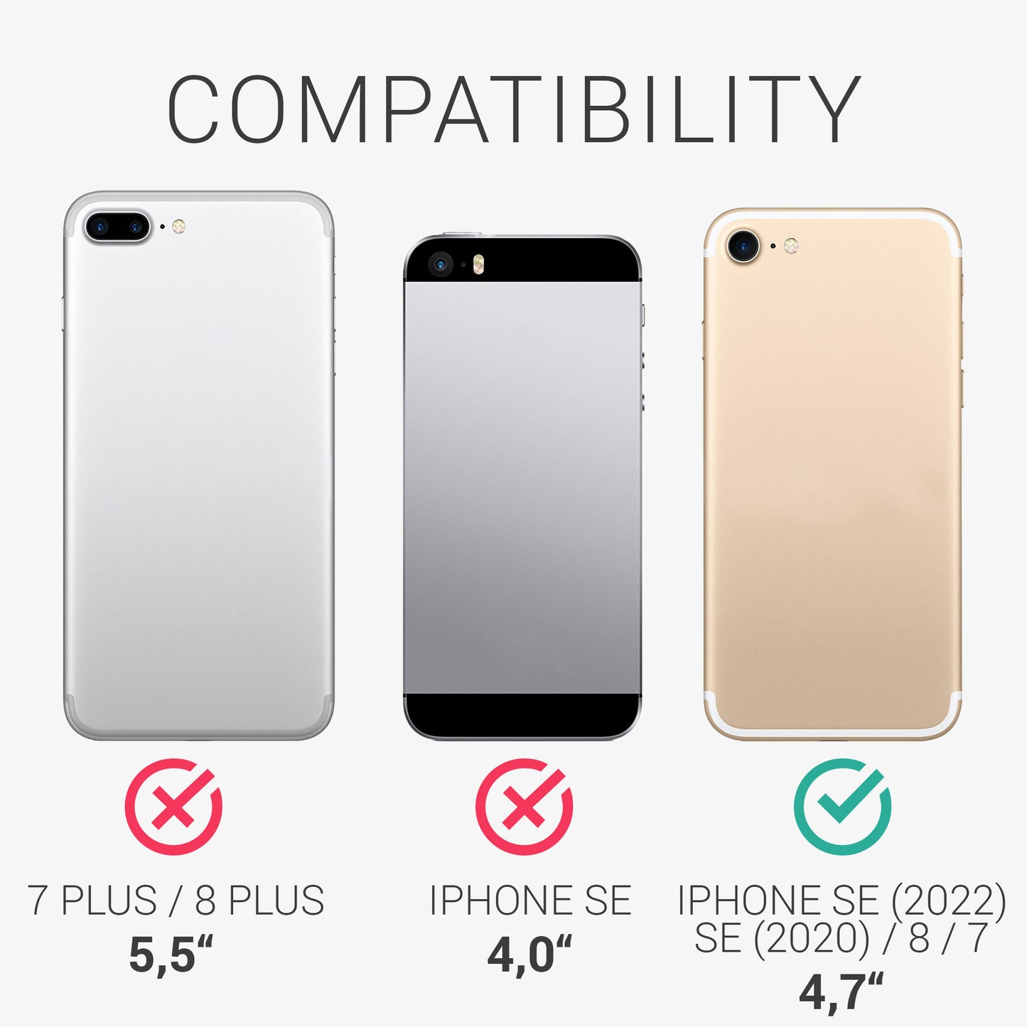 kalibri Flip Case Ultra Slim compatible with Apple iPhone SE (2022) / iPhone SE (2020) / iPhone 8 / iPhone 7
