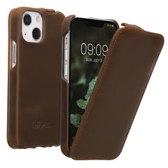 iPhone 13 mini Flip Case, Braun