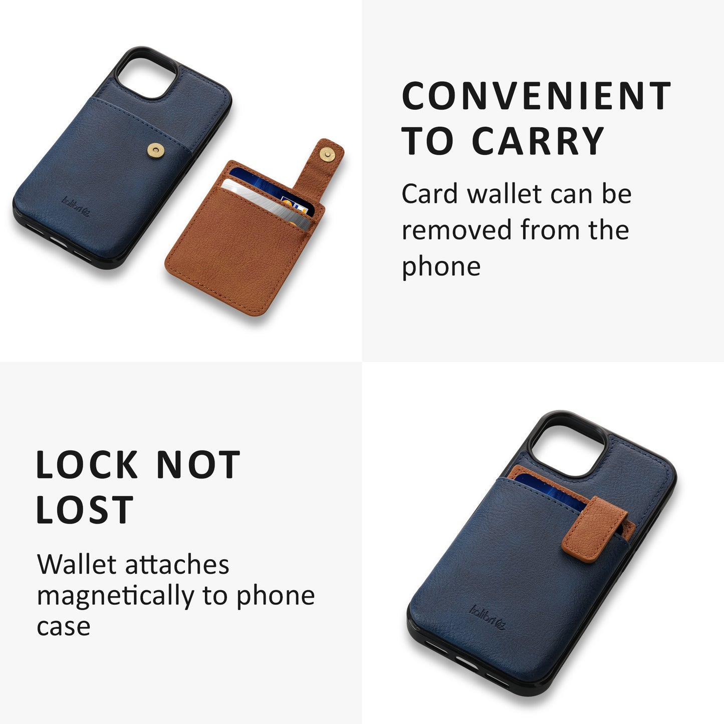 kalibri Case Compatible with Apple iPhone 13 / iPhone 14 - Phone Case Cover - Detachable Card Slot