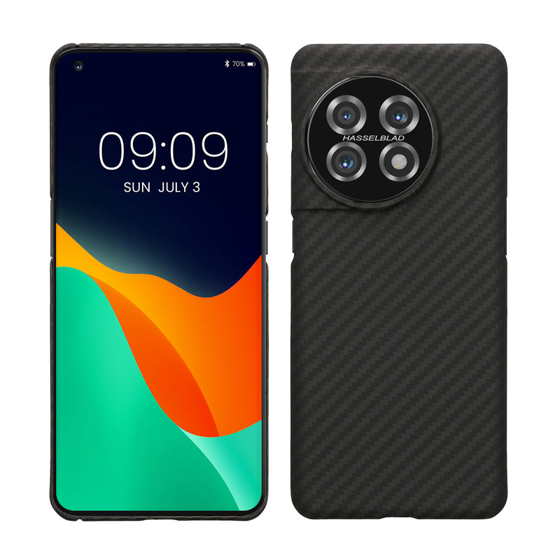 kalibri Schutzhülle kompatibel mit OnePlus 11 - Hülle Aramid - Handy Cover Case Handyhülle Schwarz matt Schwarz matt  