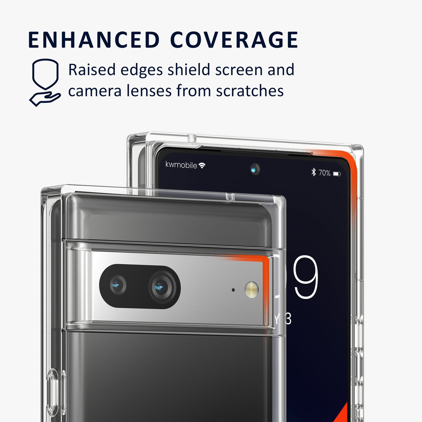 kalibri Case Compatible with Google Pixel 7 - Glitter Cover - Acrylic TPU Protective Case - Phone Cover in Silver