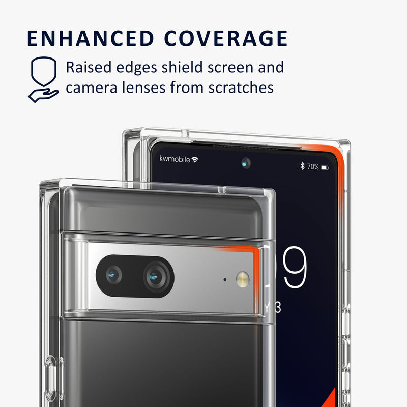 kalibri Case Compatible with Google Pixel 7 - Glitter Cover - Acrylic TPU Protective Case - Phone Cover in Silver