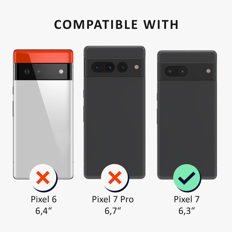 kalibri Case Compatible with Google Pixel 7 - Glitter Cover - Acrylic TPU Protective Case - Phone Cover in Silver
