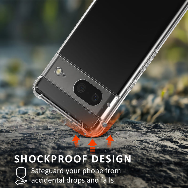 kalibri Case compatible with Google Pixel 7 Case - Phone Cover with Glass Screen Protector - Protective Phone Case