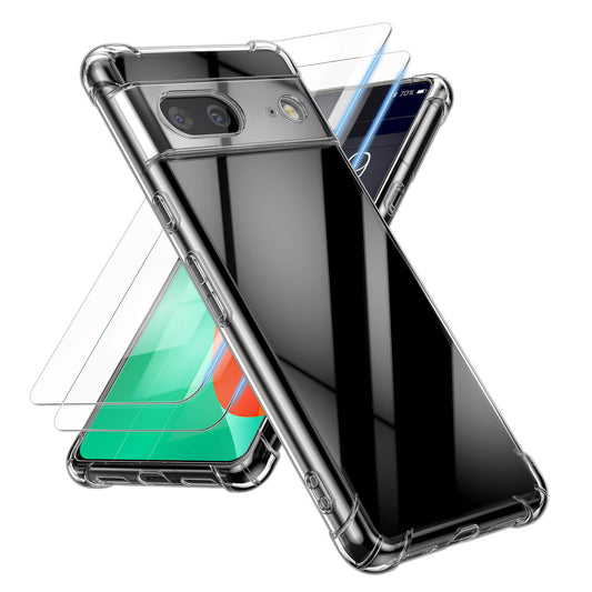 kalibri Case compatible with Google Pixel 7 Case - Phone Cover with Glass Screen Protector - Protective Phone Case