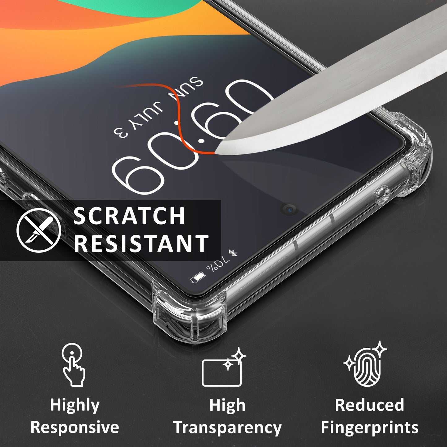 kalibri Case compatible with Google Pixel 7a - Phone Cover with 2x Glass Screen Protector - Phone Case