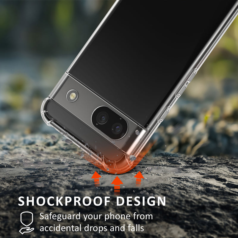 kalibri Case compatible with Google Pixel 8a - Phone Case with 2x Glass Screen Protector - Cover Phone Case