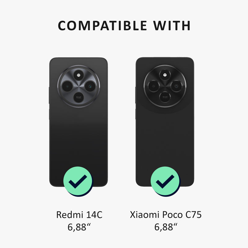 kalibri Case Compatible with Xiaomi Redmi 14C / Poco C75 - Phone Cover with 2x Glass Screen Protector