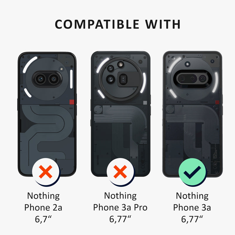 kalibri Case Compatible with Nothing Phone 3a - Phone Cover with 2x Glass Screen Protectors