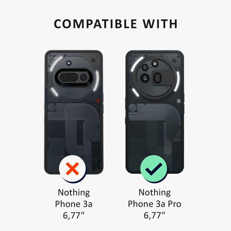 kalibri Case compatible with Nothing Phone 3a Pro - Phone Cover with 2x Glass Screen Protector - Phone Case