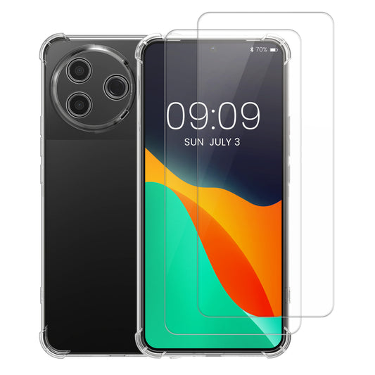 kalibri Case compatible with Xiaomi Poco F7 Pro - Phone Cover with 2x Glass Screen Protector - Protective Case