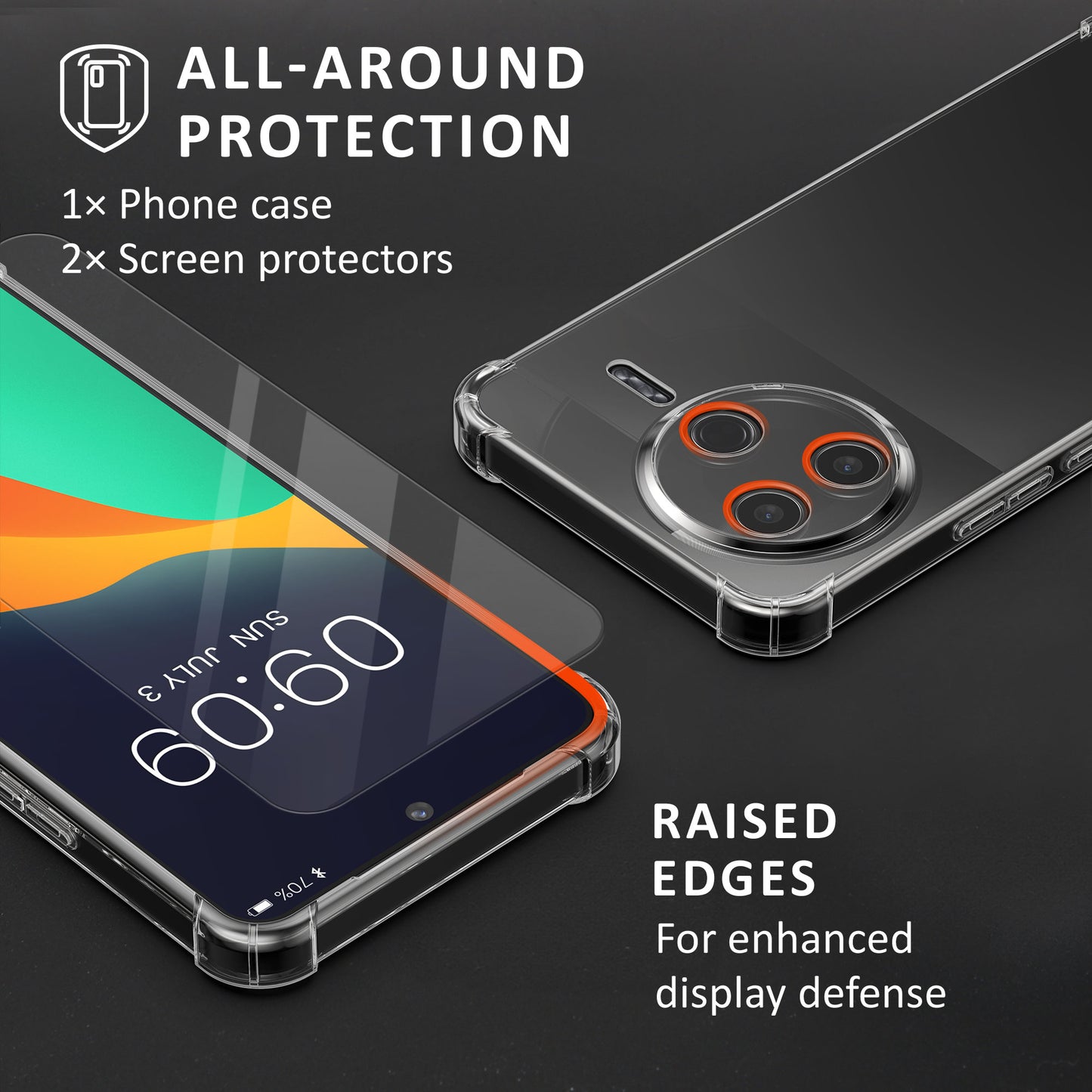 kalibri Case compatible with Xiaomi Poco F7 Pro - Phone Cover with 2x Glass Screen Protector - Protective Case
