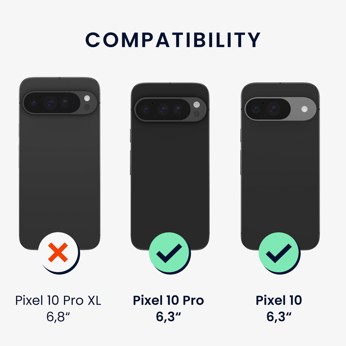 kalibri Protective Case Compatible with Google Pixel 10 / Pixel 10 Pro - Phone Cover Case
