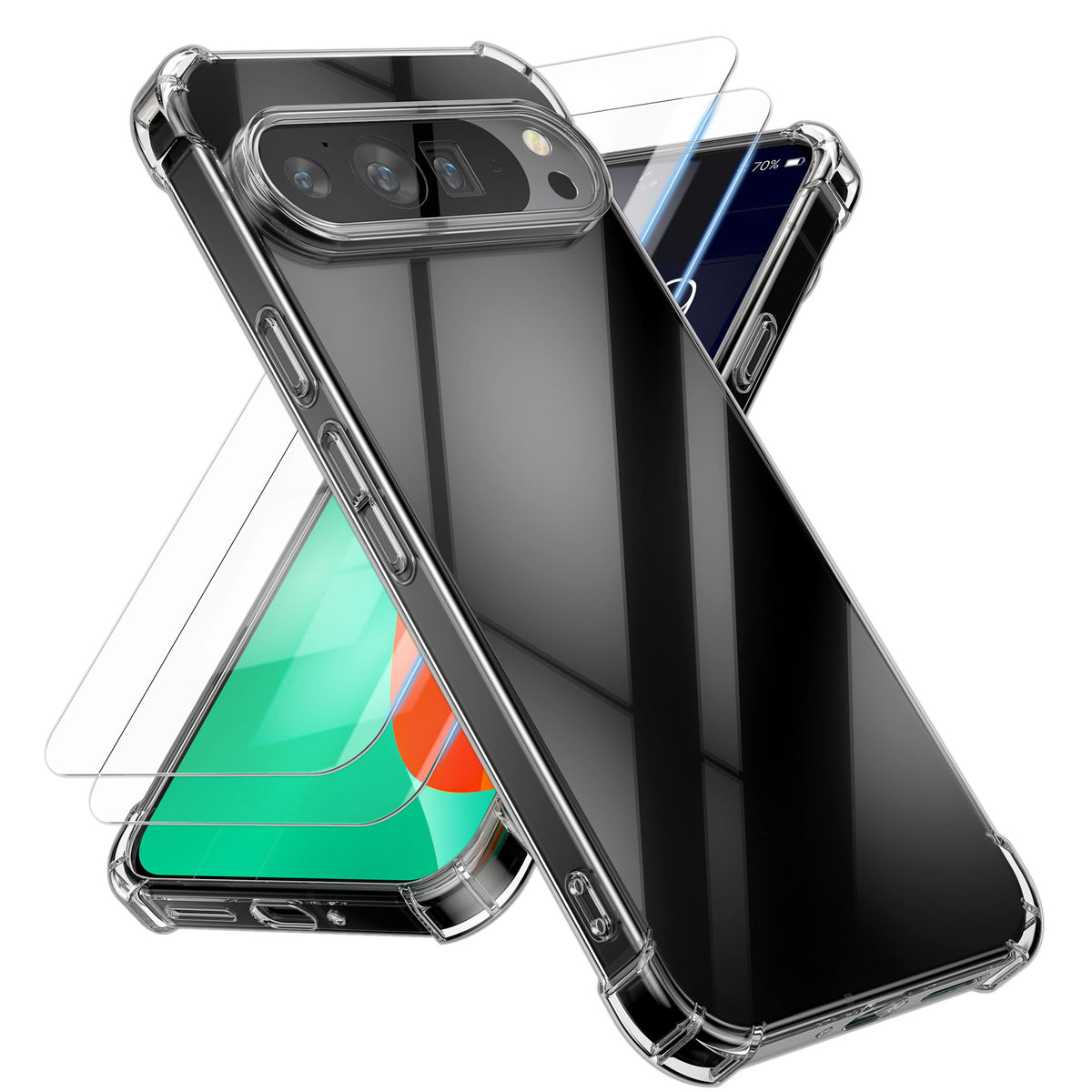 kalibri Case compatible with Google Pixel 10 Pro XL Case - Phone Cover with 2x Screen Protector - Cover Phone Case