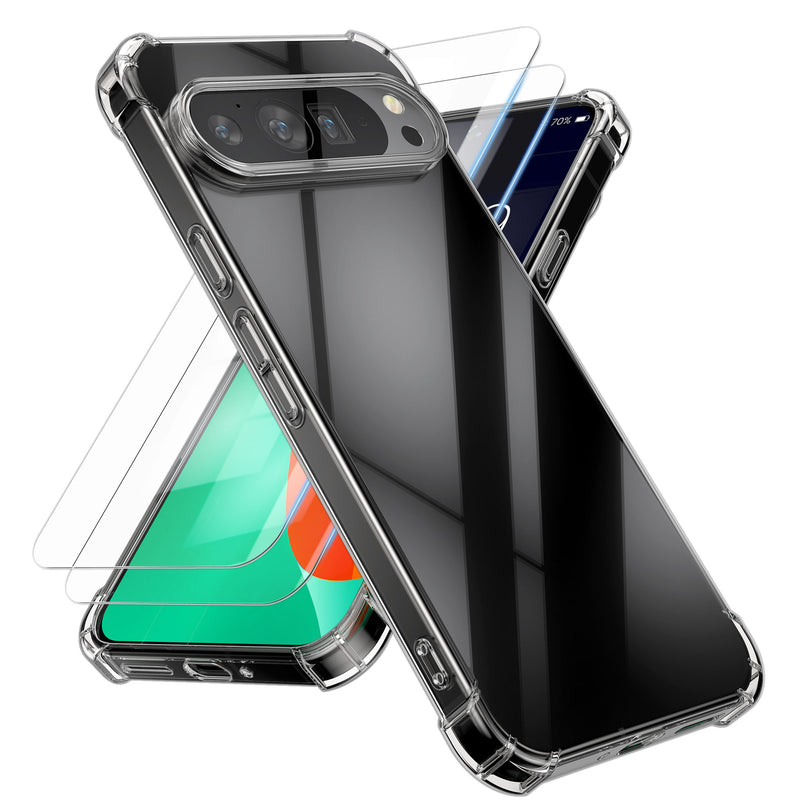 kalibri Case compatible with Google Pixel 10 Pro XL Case - Phone Cover with 2x Screen Protector - Cover Phone Case