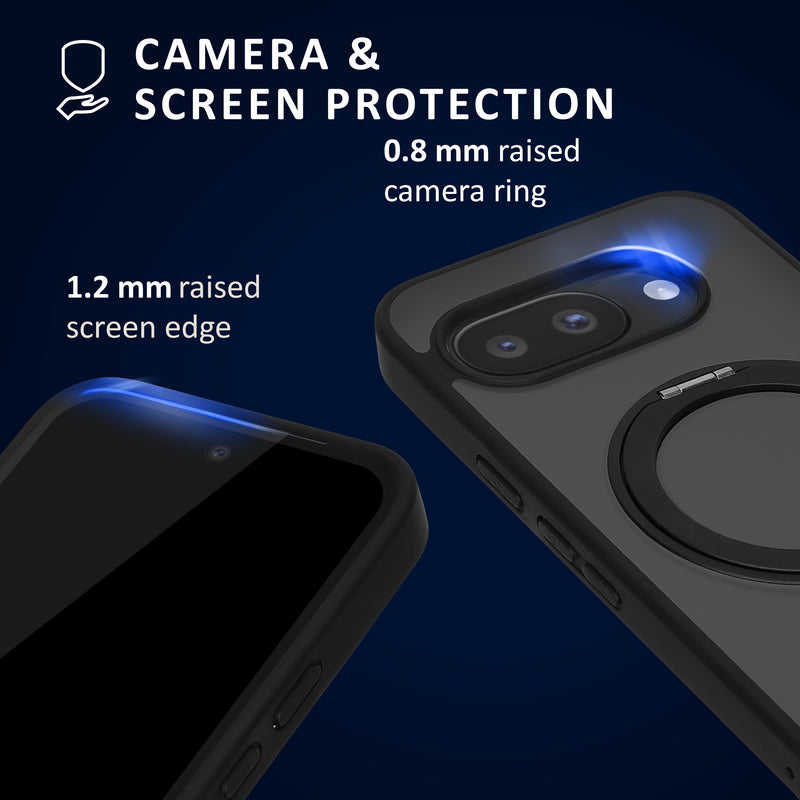 kalibri Protective Case with Ring Holder Compatible with Google Pixel 9a Case - Kickstand 360° Ring Hard Case Compatible with MagSafe