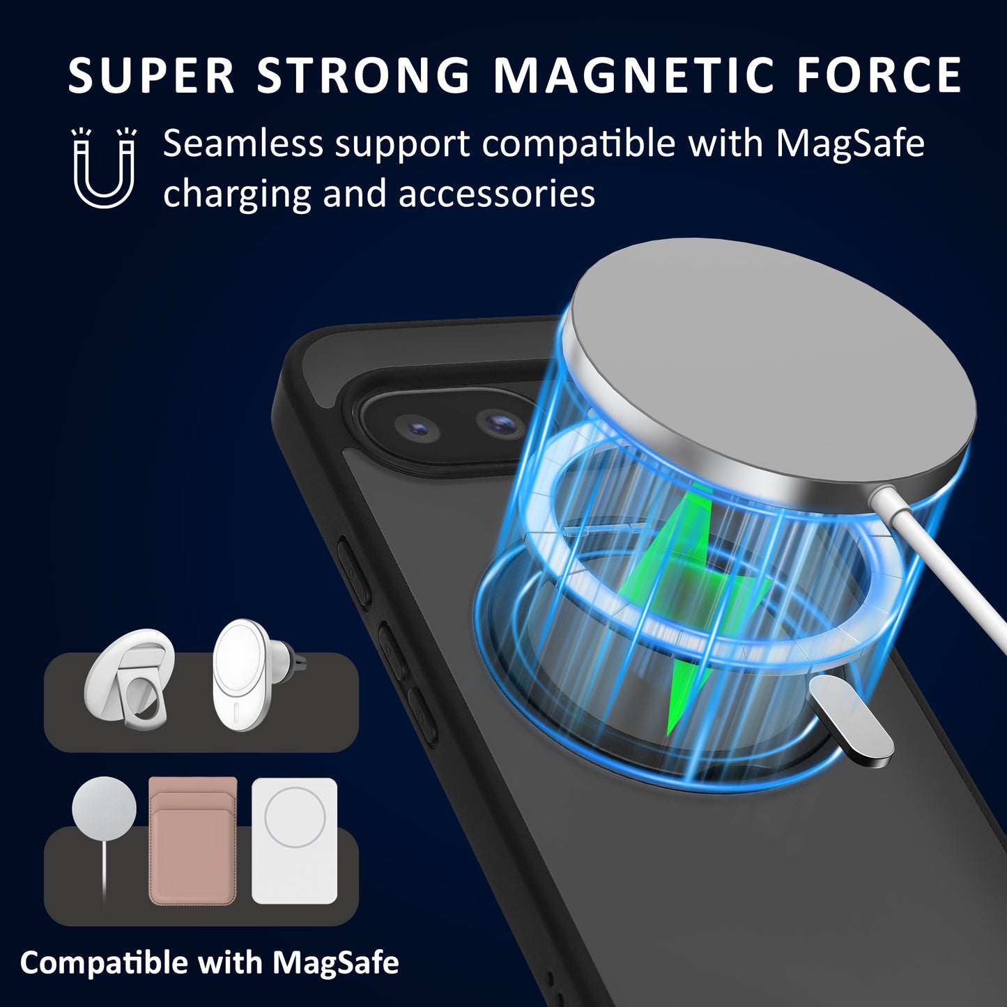 kalibri Protective Case with Stand Ring Holder Compatible with Google Pixel 10 / Pixel 10 Pro Case - Kickstand 360° Ring Hard Case Compatible with MagSafe
