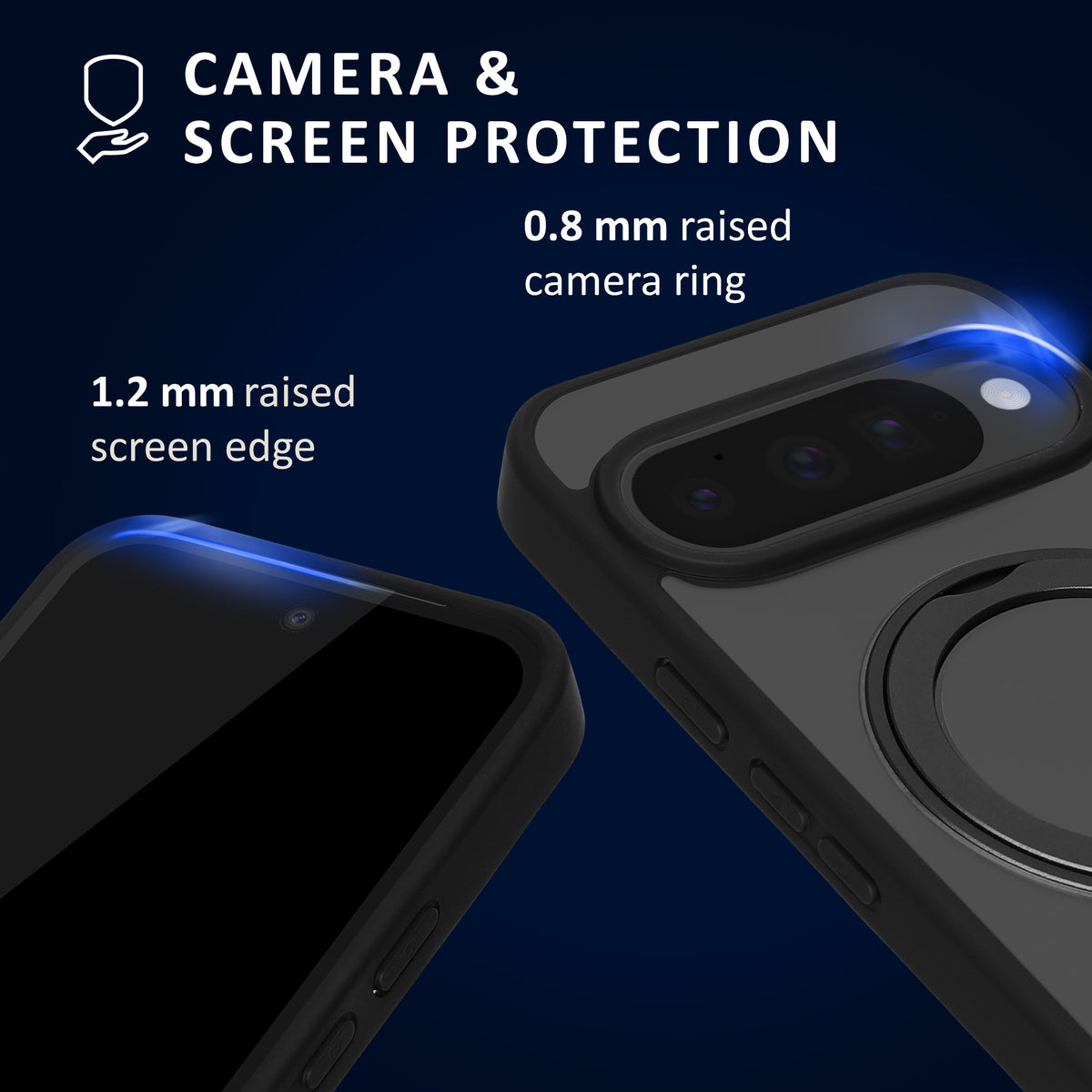kalibri Protective Case with Stand Ring Holder Compatible with Google Pixel 10 / Pixel 10 Pro Case - Kickstand 360° Ring Hard Case Compatible with MagSafe