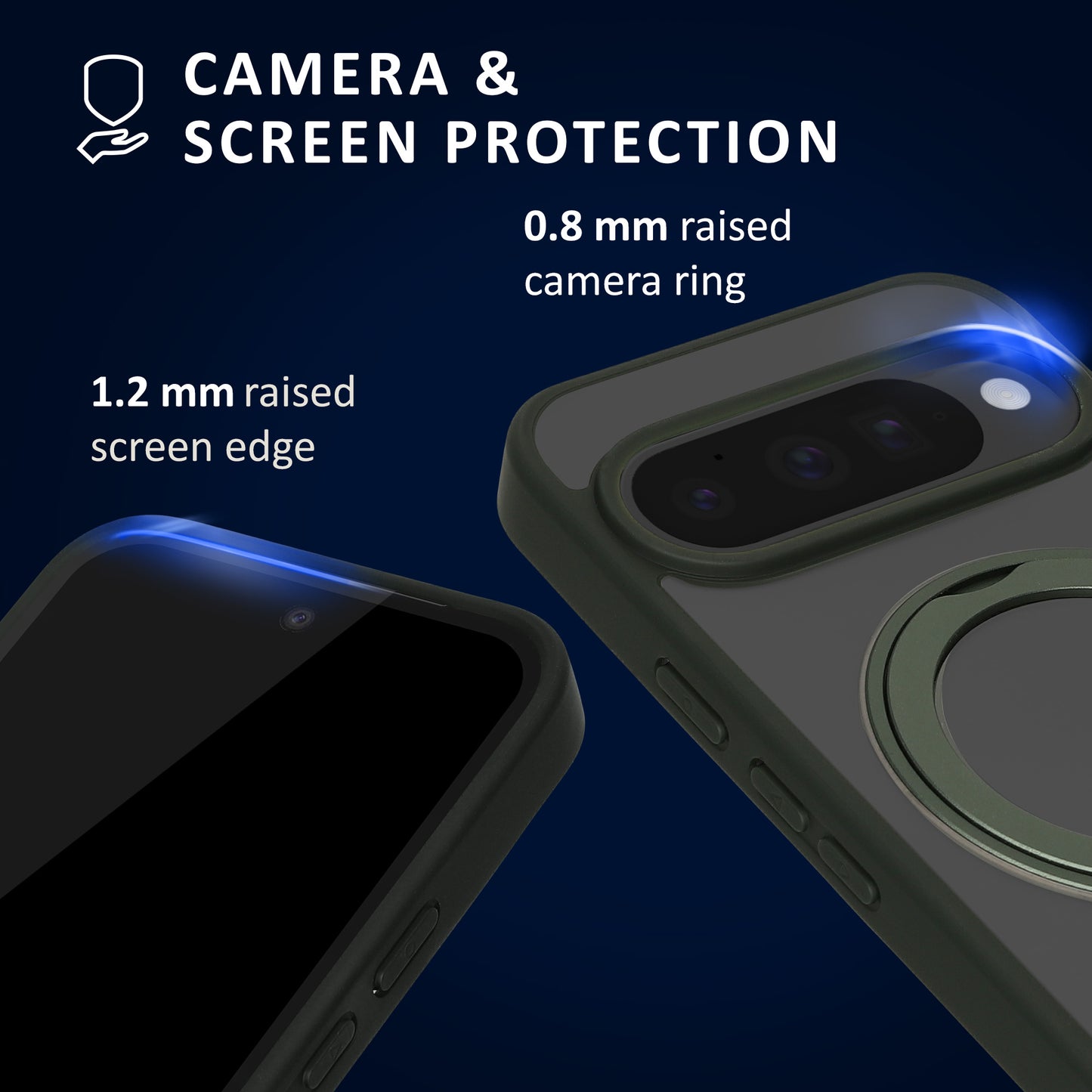 kalibri Protective Case with Stand Ring Holder Compatible with Google Pixel 10 / Pixel 10 Pro Case - Kickstand 360° Ring Hard Case Compatible with MagSafe
