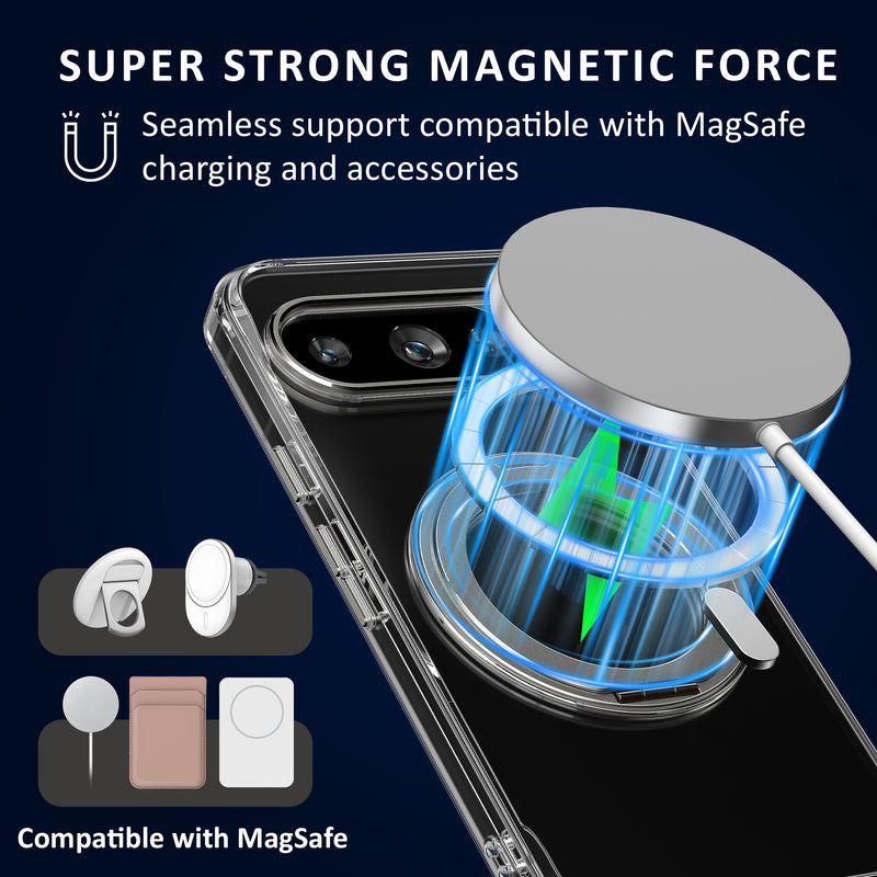 kalibri Protective Case with Stand Ring Holder Compatible with Google Pixel 10 / Pixel 10 Pro Case - Kickstand 360° Ring Hard Case Compatible with MagSafe