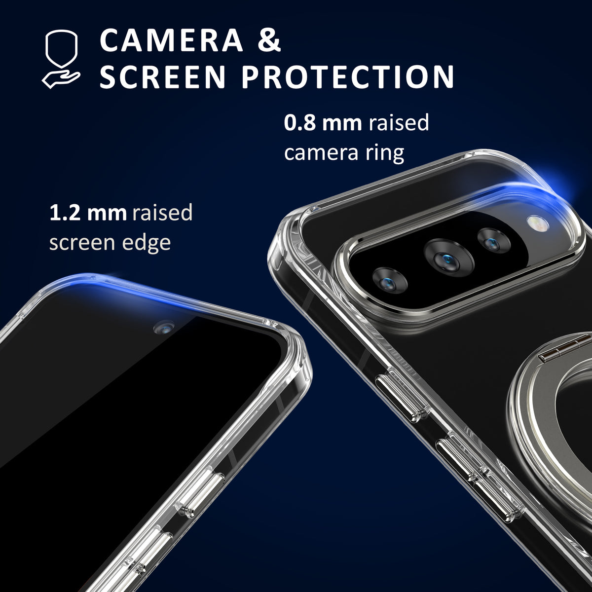 kalibri Protective Case with Stand Ring Holder Compatible with Google Pixel 10 / Pixel 10 Pro Case - Kickstand 360° Ring Hard Case Compatible with MagSafe