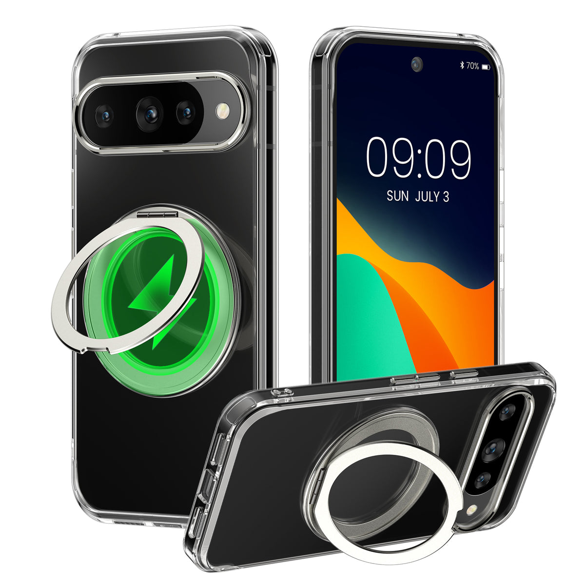 kalibri Protective Case with Stand Ring Holder Compatible with Google Pixel 10 / Pixel 10 Pro Case - Kickstand 360° Ring Hard Case Compatible with MagSafe