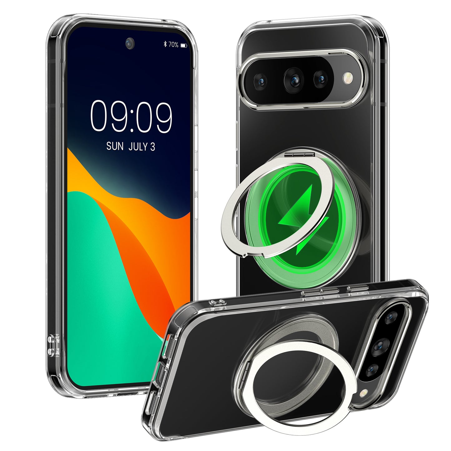 kalibri Protective Case with Stand Ring Holder Compatible with Google Pixel 10 / Pixel 10 Pro Case - Kickstand 360° Ring Hard Case Compatible with MagSafe