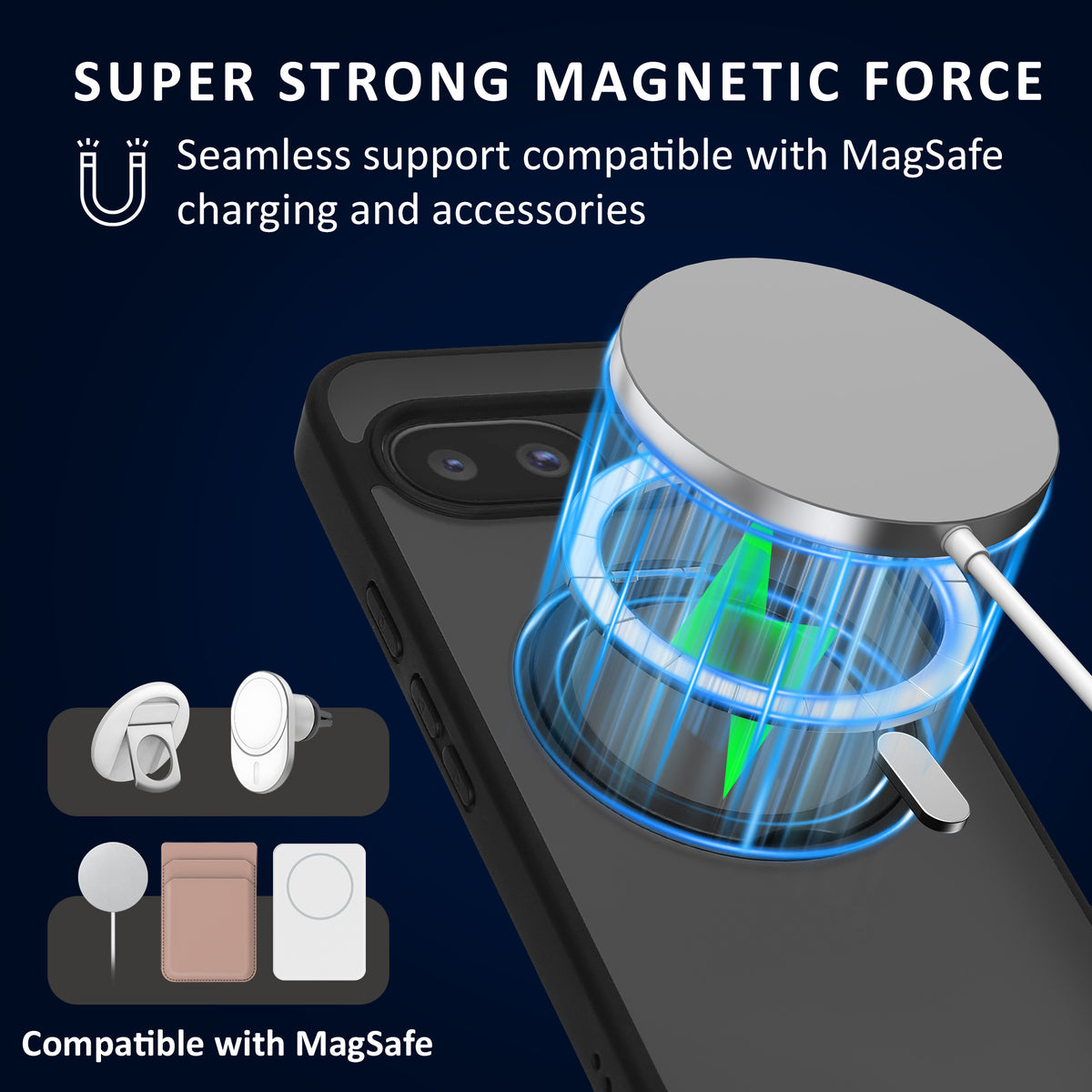 kalibri Protective Case with Ring Holder Compatible with Google Pixel 10 Pro XL Case - Kickstand 360° Ring Hardcase Compatible with MagSafe