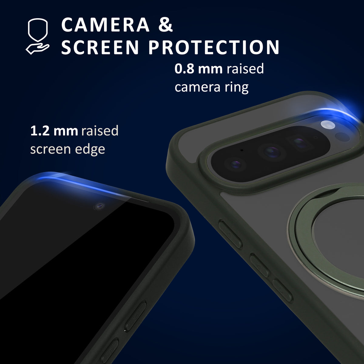 kalibri Protective Case with Ring Holder Compatible with Google Pixel 10 Pro XL Case - Kickstand 360° Ring Hardcase Compatible with MagSafe
