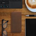 kalibri Flip Hülle Ultra Slim kompatibel mit Apple iPhone 17 - Leder Case Schutzhülle Tasche in Braun Braun