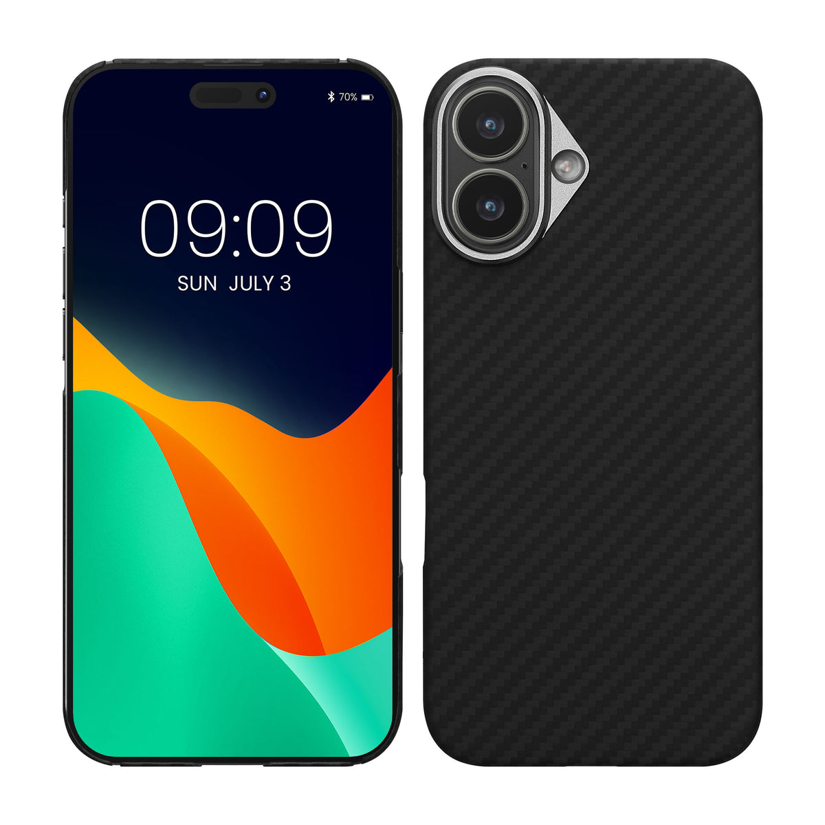 kalibri Schutzhülle kompatibel mit Apple iPhone 17 - Hülle Aramid Schwarz matt