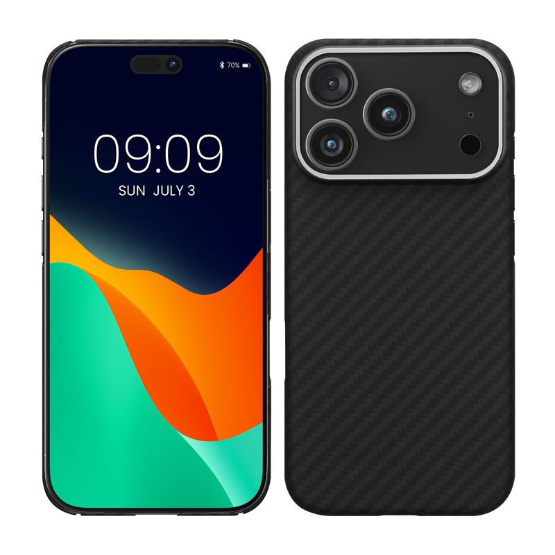 kalibri Schutzhülle kompatibel mit Apple iPhone 17 Pro - Hülle Aramid Schwarz matt