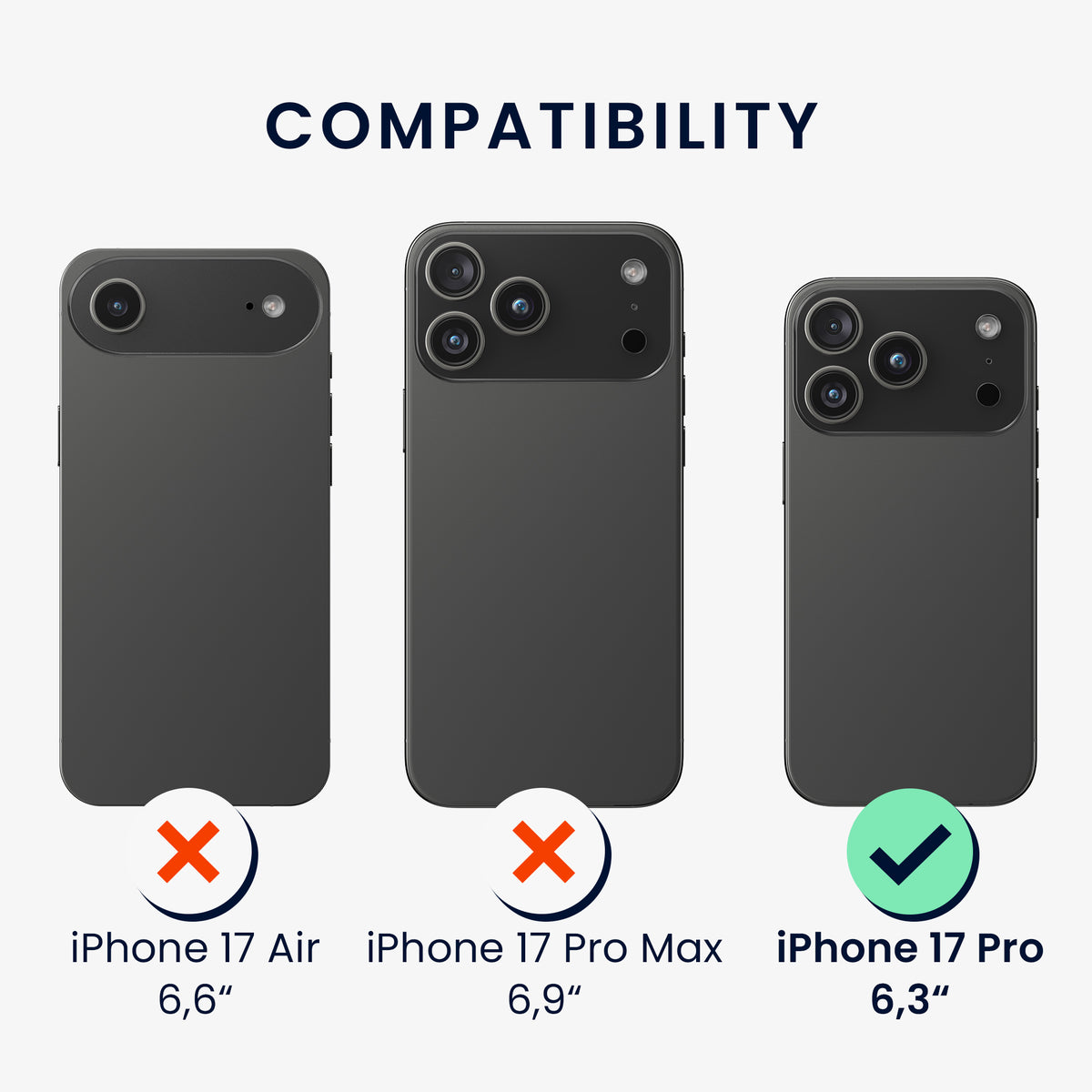 kalibri Schutzhülle kompatibel mit Apple iPhone 17 Pro - Hülle Aramid Schwarz matt